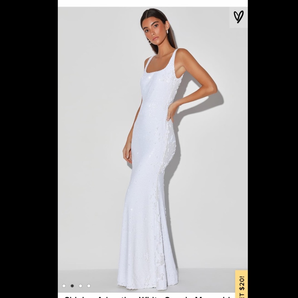 Lulus Shining Adoration White Sequin Dress S